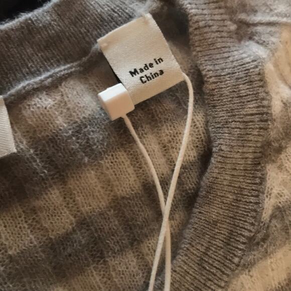 Vince. NWT Striped Short Sleeve Cashmere Blend Knit Top Size Small - Picture 5 of 6